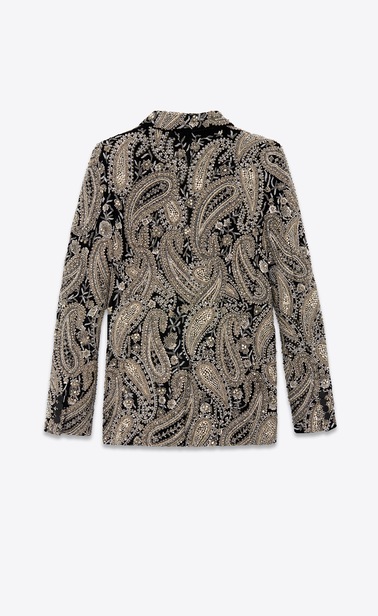 Velvet jacket embroidered with paisley crystals